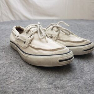 Converse Jack Purcell Shoes Womens 6 White Sneakers Low Top Lace‎ Up Ladies *
